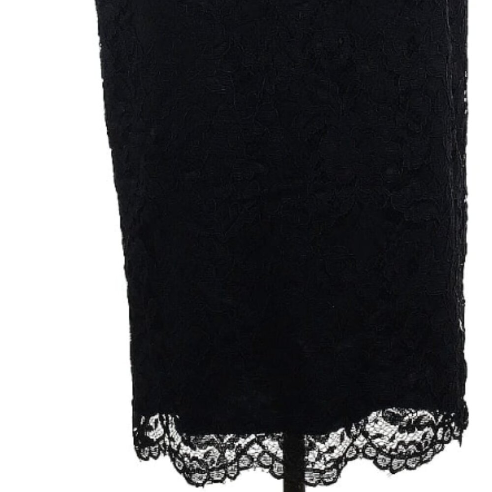 Black lace pencil midi skirt,  size 6 - Picture 2 of 6